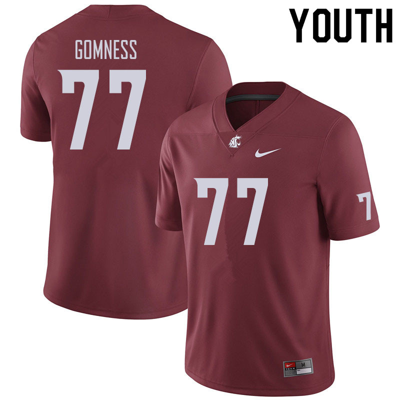 Youth #77 Konner Gomness Washington State Cougars Football Jerseys Sale-Crimson